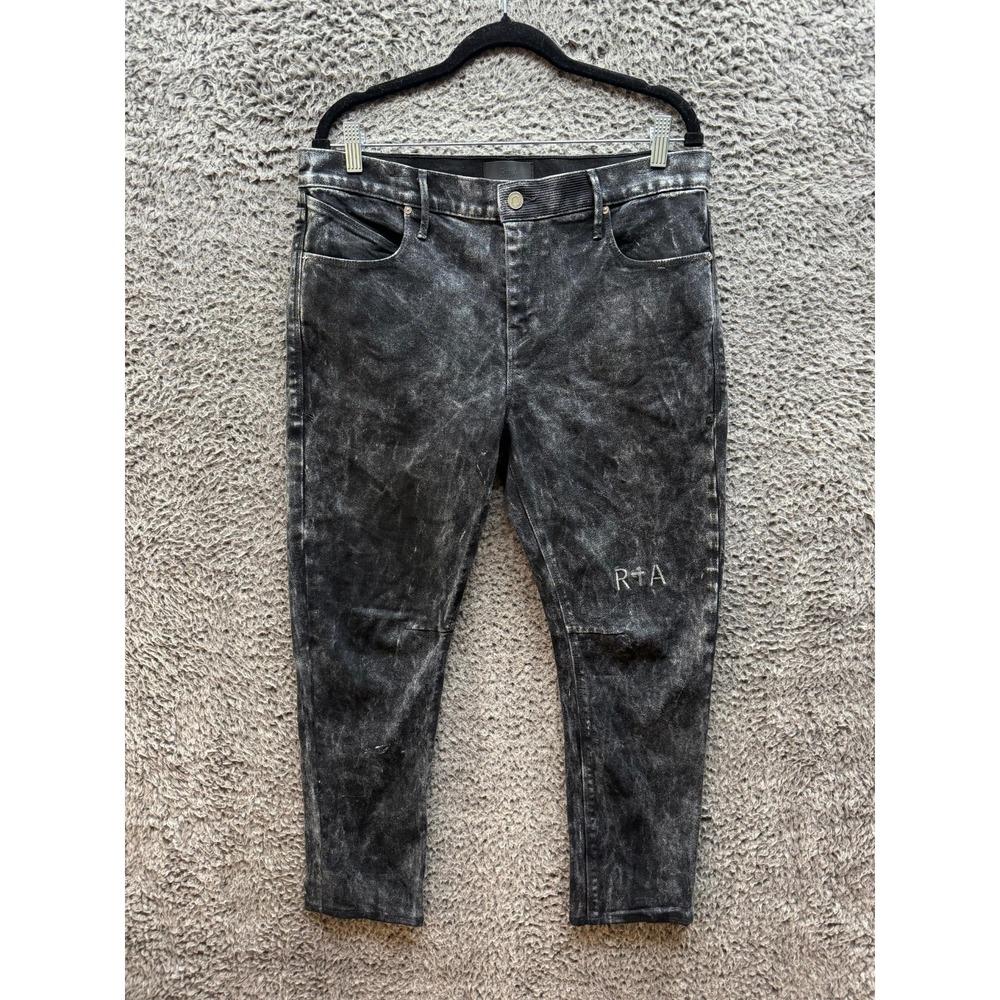 Rta Gray Clayton Slim‎ Stretch Acid Wash Denim Jeans Asphalt Mens Size 32